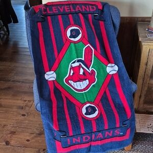 Genuine MLB Cleveland Indians Chief Wahoo Blue and Red Cotton Towel